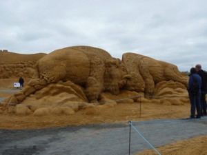 gaint sand sculpture