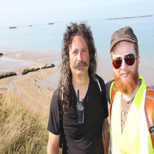 Jamie Wardley and Andy Moss in Arromanches, France