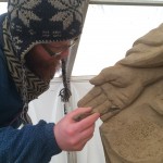 Jamie sculpting hands