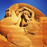 Sand Sculpture foetus, arm not yet carved