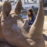 White Rhino Sand Sculpture and Claire Jamieson