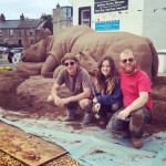 Tom Claire and Jamie with the sand rhino outside the cafe