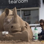 Claire making the White Rhino poached in Africa for their horns