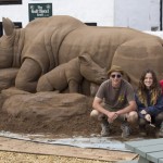 sand sculpture rhino