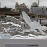 ice sculpture of hare and fox