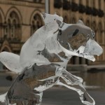 ice sculpture of ice wolf