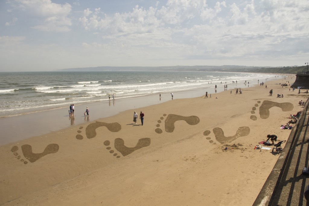 The sea taking the NSPCC footprints