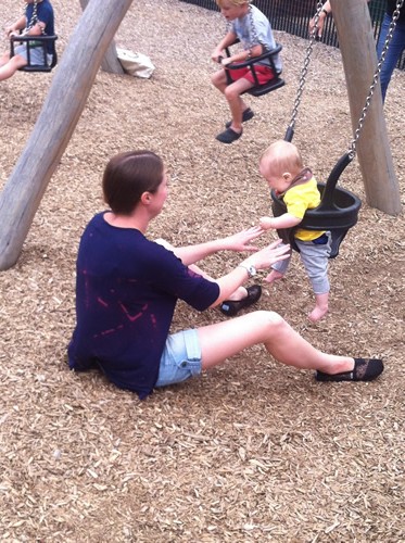 Having fun in the park with Laura and Reuben