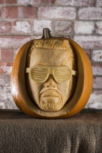 Kanye West pumpkin carving, image by REX
