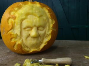 Pumpkin Carving in process