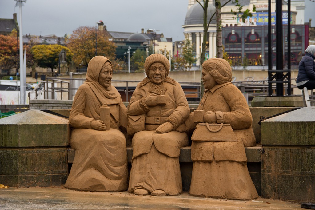 One of the sand sculpture's made for the Bradford sand sculpture event by Jamie Wardley and Claire Jamieson