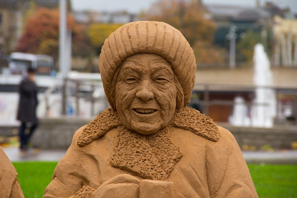 Lucy, sculpted in sand for the Bradford sand sculpture trail