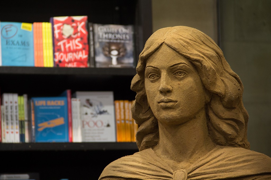 Waterstones bookshop housed the Emily Bronte sand sculpture for over 2 months