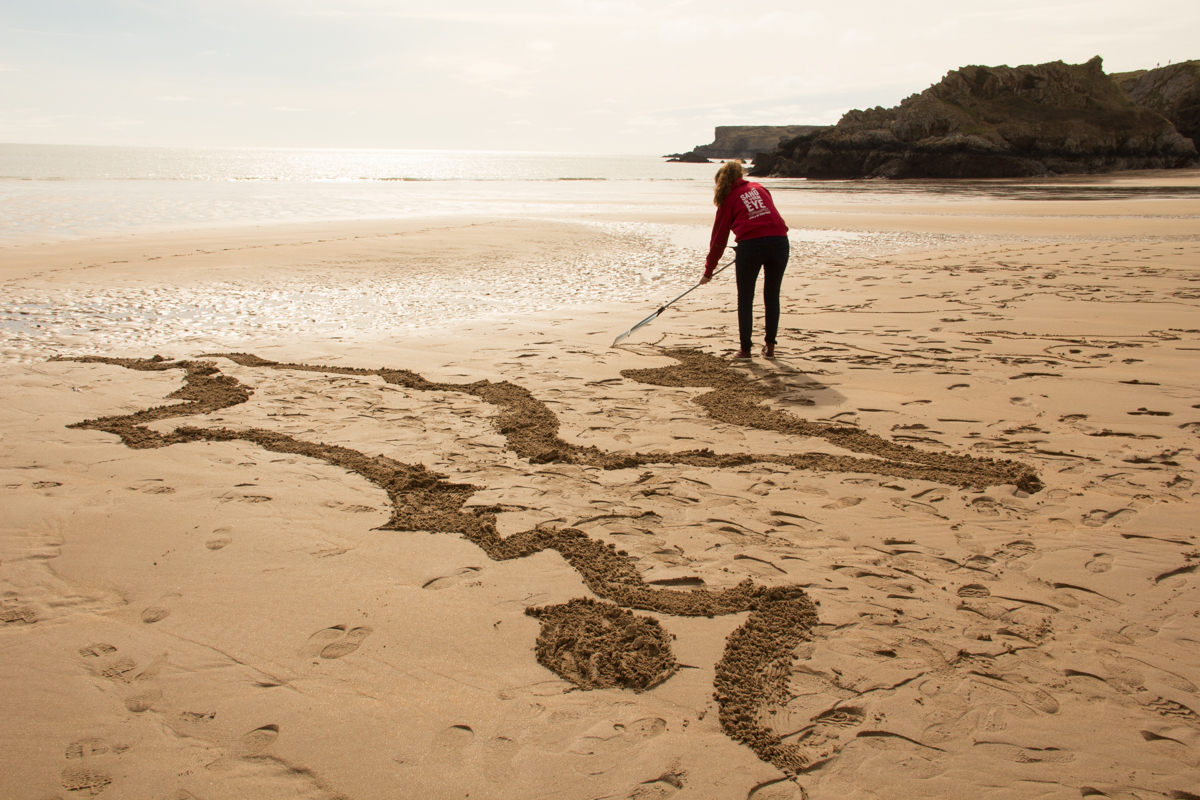 Sand In Your Eye, sand drawing in Wales
