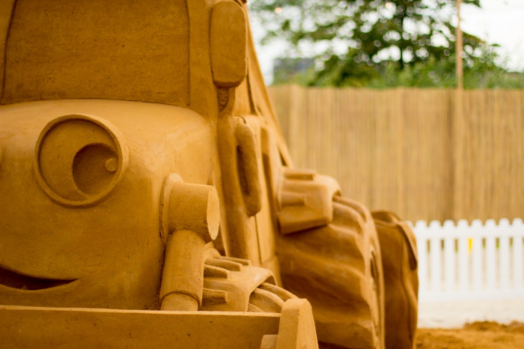 Sand sculpture detail, pop up beaches UK