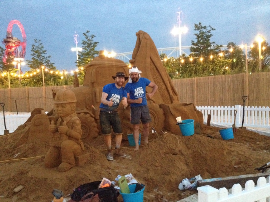 Jamie and Rodrigo after a long day sand sculpting