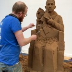 sand sculptures in progress