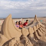 Family events, beach sand sculptures