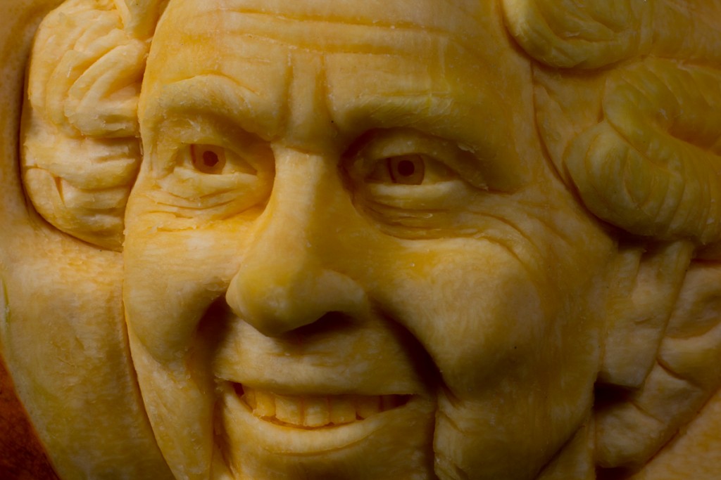 Queen of England made by professional pumpkin carvers at Sand In Your Eye