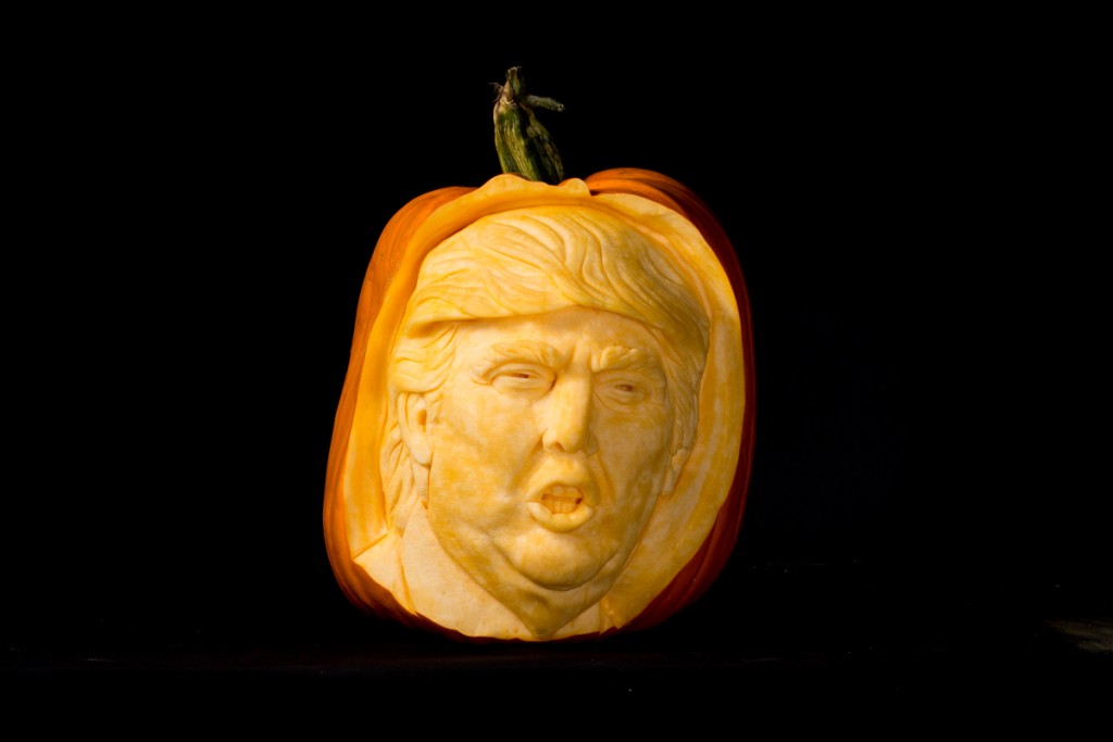 The Trumpkin, amazing pumpkin carving created by professional pumpkin carver Jamie Wardley