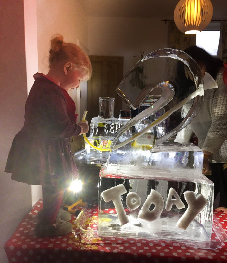 Florence with her ice luge