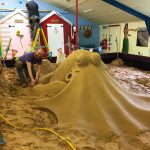 Our huge indoor sand pit for sand sculpture workshops