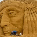 Indian Jamie Wardley Denmark Worldwide sculpture sand sculpture sand in your eye