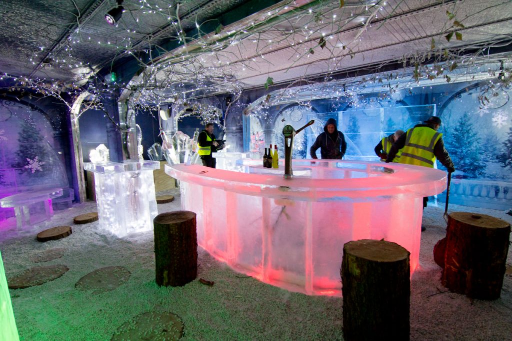 arctic ice sculptures ice bar christmas events