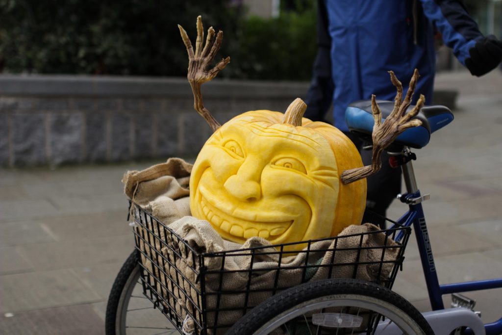 3d carved pumpkin face